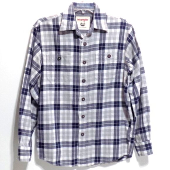 Wrangler Other - Wrangler Premium Quality Men’s Gray & White Long Sleeve Flannel Shirt - Size: S